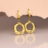 Molten Texture Gold Dangle Earrings